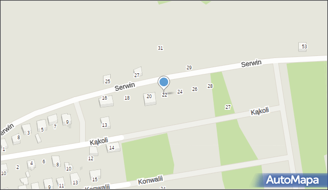 Żarki, Serwin, 22, mapa Żarki