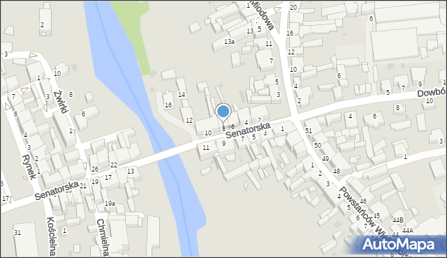 Zbąszyń, Senatorska, 8, mapa Zbąszyń