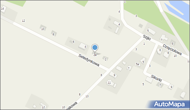 Zielonka, Seledynkowa, 2a, mapa Zielonka