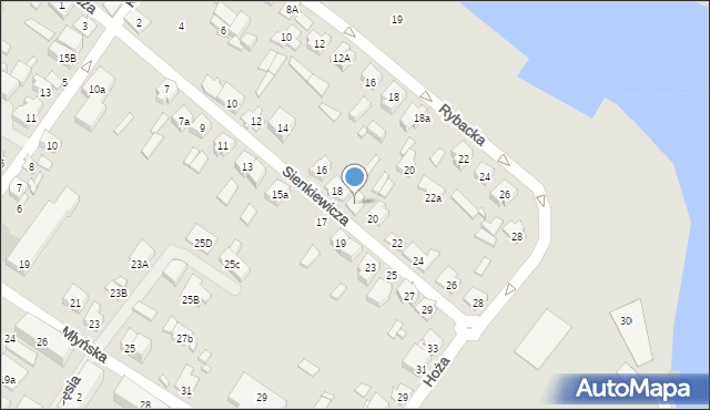 Augustów, Sienkiewicza Henryka, 18a, mapa Augustów