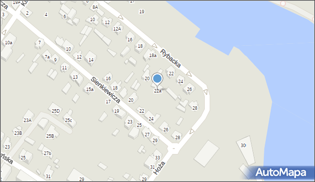 Augustów, Sienkiewicza Henryka, 22a, mapa Augustów