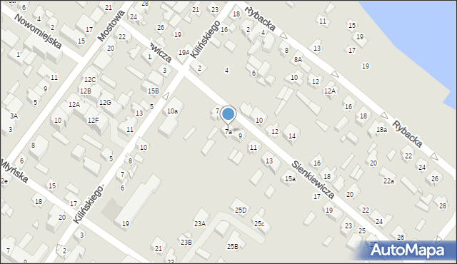 Augustów, Sienkiewicza Henryka, 7a, mapa Augustów