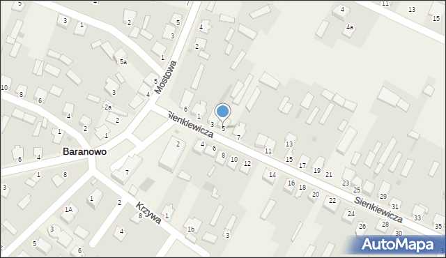 Baranowo, Sienkiewicza Henryka, 5, mapa Baranowo