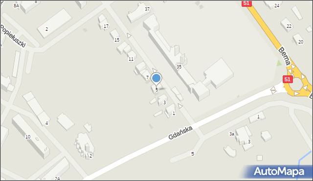 Bartoszyce, Sikorskiego Władysława, gen., 5, mapa Bartoszyce