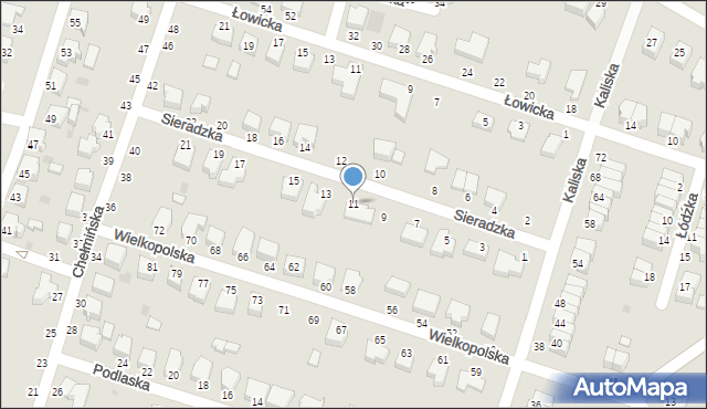 Bełchatów, Sieradzka, 11, mapa Bełchatów