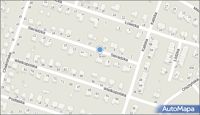 Bełchatów, Sieradzka, 7, mapa Bełchatów