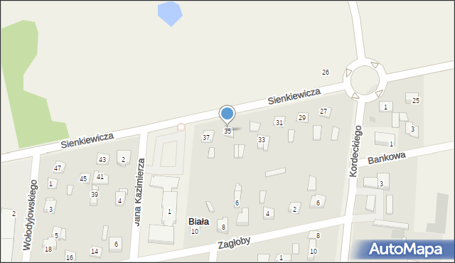 Biała, Sienkiewicza Henryka, 35, mapa Biała