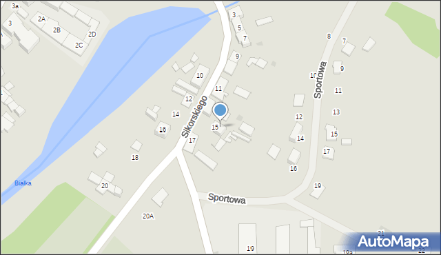 Biała Piska, Sikorskiego Władysława, gen., 17A, mapa Biała Piska