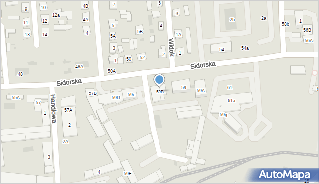 Biała Podlaska, Sidorska, 59B, mapa Białej Podlaskiej