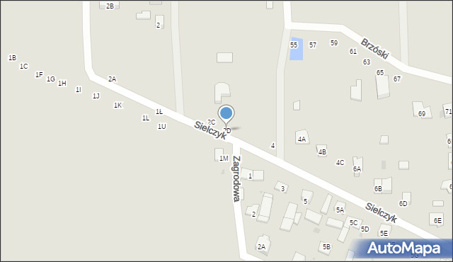 Biała Podlaska, Sielczyk, 2D, mapa Białej Podlaskiej