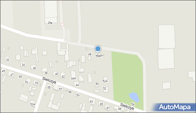 Biała Podlaska, Sielczyk, 50A, mapa Białej Podlaskiej