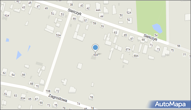 Biała Podlaska, Sielczyk, 61b, mapa Białej Podlaskiej