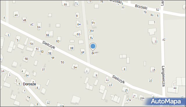Biała Podlaska, Sielczyk, 6K, mapa Białej Podlaskiej