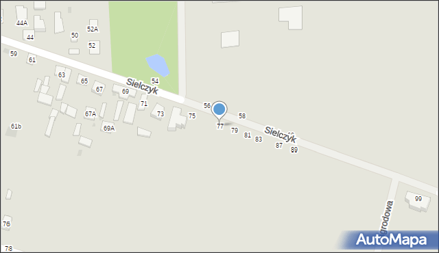 Biała Podlaska, Sielczyk, 77, mapa Białej Podlaskiej