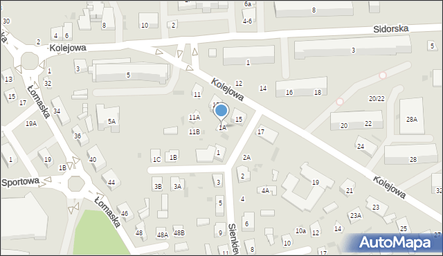 Biała Podlaska, Sienkiewicza Henryka, 1A, mapa Białej Podlaskiej