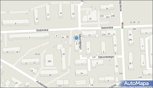 Biała Podlaska, Sikorskiego Władysława, gen., 1, mapa Białej Podlaskiej