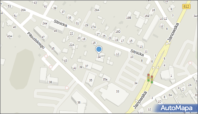 Biała Podlaska, Sitnicka, 14, mapa Białej Podlaskiej