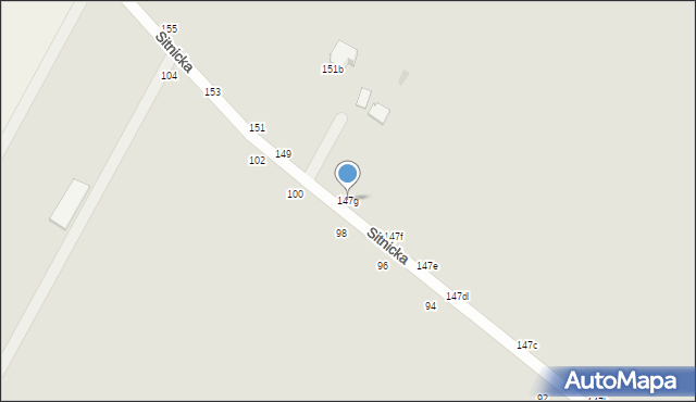 Biała Podlaska, Sitnicka, 147g, mapa Białej Podlaskiej