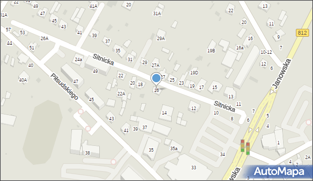 Biała Podlaska, Sitnicka, 16, mapa Białej Podlaskiej