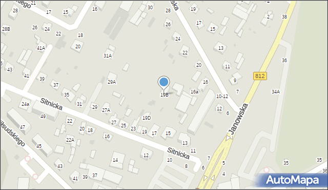 Biała Podlaska, Sitnicka, 19B, mapa Białej Podlaskiej