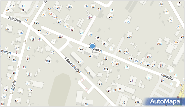 Biała Podlaska, Sitnicka, 24, mapa Białej Podlaskiej