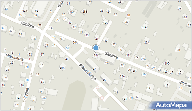 Biała Podlaska, Sitnicka, 24a, mapa Białej Podlaskiej