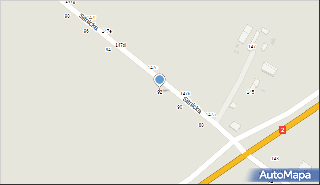 Biała Podlaska, Sitnicka, 92, mapa Białej Podlaskiej