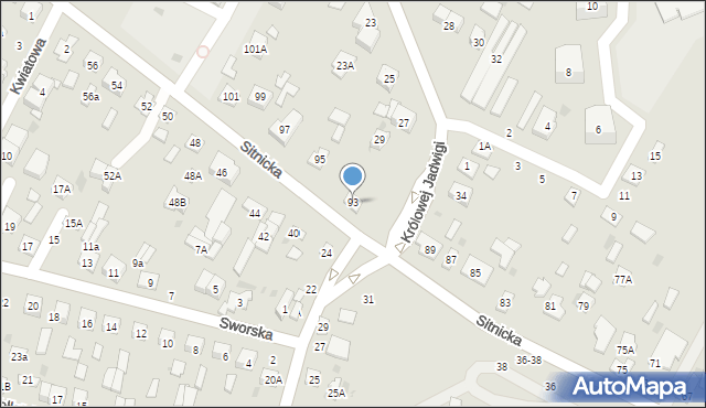 Biała Podlaska, Sitnicka, 93, mapa Białej Podlaskiej