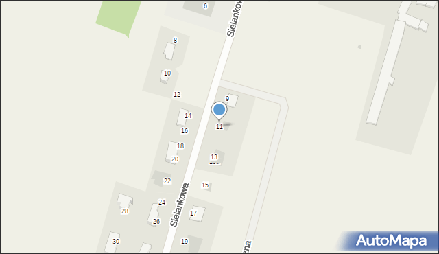Białuń, Sielankowa, 11, mapa Białuń