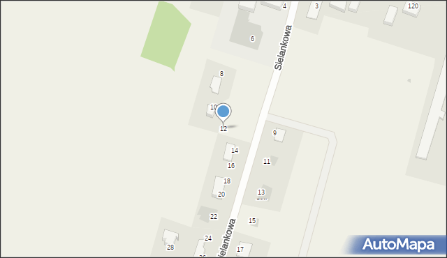 Białuń, Sielankowa, 12, mapa Białuń