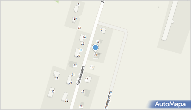 Białuń, Sielankowa, 13, mapa Białuń