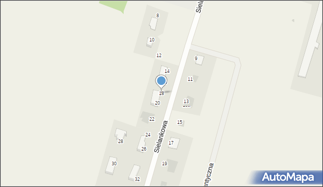 Białuń, Sielankowa, 18, mapa Białuń