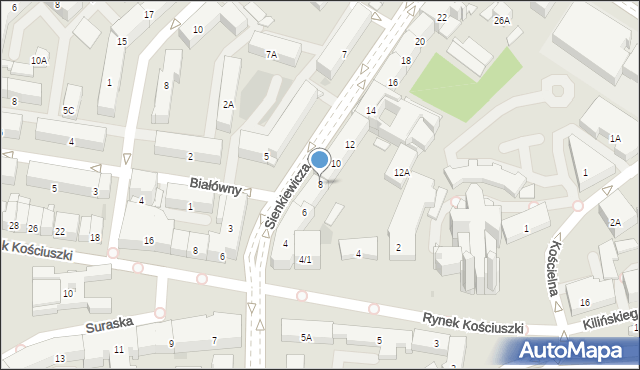 Białystok, Sienkiewicza Henryka, 8, mapa Białegostoku