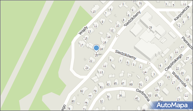 Białystok, Siedzikówny-Inki Danuty, 20, mapa Białegostoku