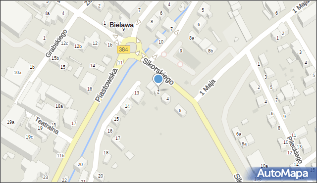 Bielawa, Sikorskiego Władysława, gen., 2, mapa Bielawa