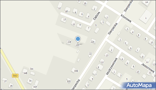 Bielsk, Sierpecka, 22c, mapa Bielsk