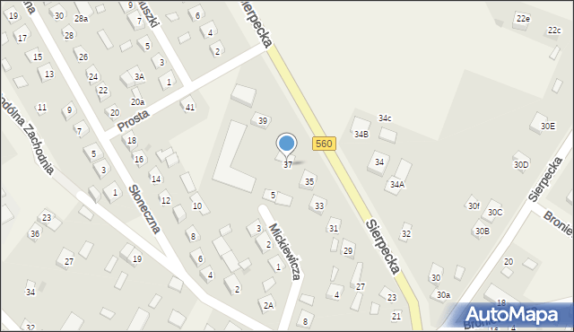 Bielsk, Sierpecka, 37, mapa Bielsk