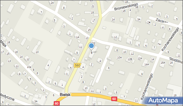 Bielsk, Sierpecka, 8, mapa Bielsk