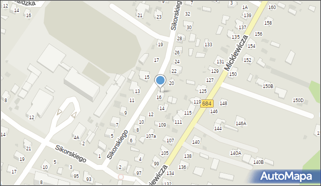 Bielsk Podlaski, Sikorskiego Władysława, gen., 18, mapa Bielsk Podlaski