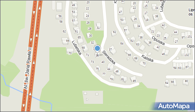 Bielsko-Biała, Sieradzka, 36, mapa Bielsko-Białej