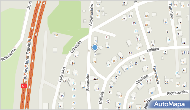 Bielsko-Biała, Sieradzka, 7, mapa Bielsko-Białej