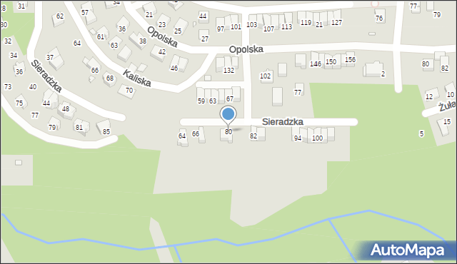 Bielsko-Biała, Sieradzka, 80, mapa Bielsko-Białej