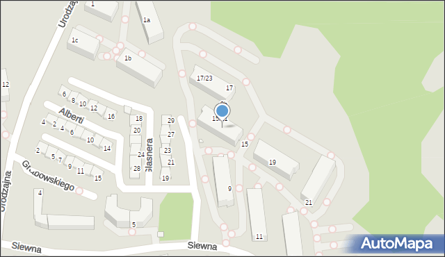 Bielsko-Biała, Siewna, 9a, mapa Bielsko-Białej