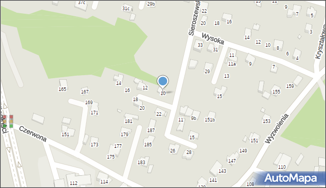 Bielsko-Biała, Sieroszewskiego Wacława, 10, mapa Bielsko-Białej