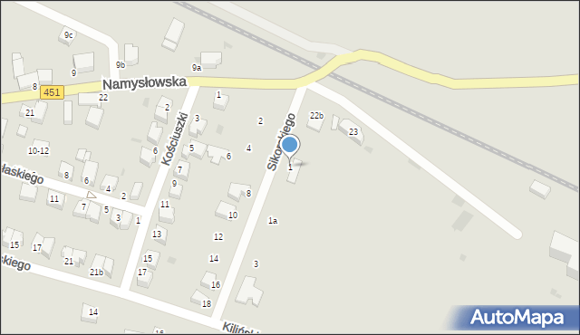 Bierutów, Sikorskiego Władysława, gen., 1, mapa Bierutów