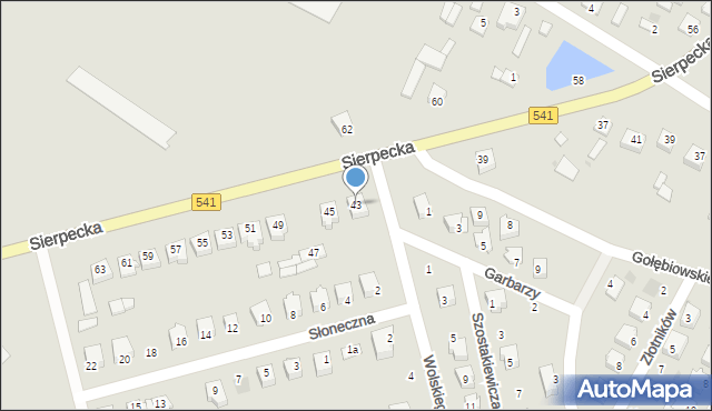 Bieżuń, Sierpecka, 43, mapa Bieżuń