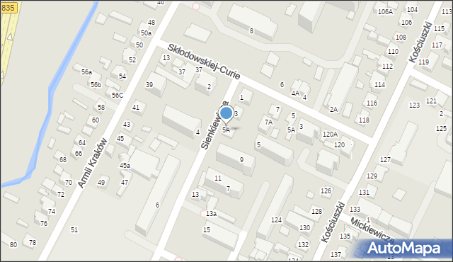 Biłgoraj, Sienkiewicza Henryka, 5A, mapa Biłgoraj