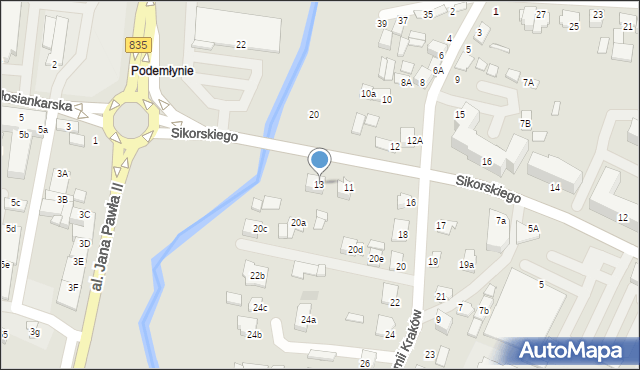 Biłgoraj, Sikorskiego Władysława, gen., 13, mapa Biłgoraj