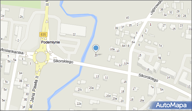 Biłgoraj, Sikorskiego Władysława, gen., 20, mapa Biłgoraj