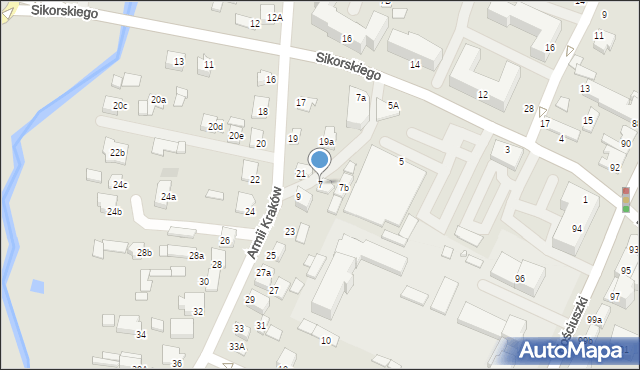 Biłgoraj, Sikorskiego Władysława, gen., 7, mapa Biłgoraj